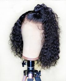 13X6 Deep Part Lace Front Human Hair Wigs Bob For Black Women Preplucked 9A Kinky Curly Brazilian Virgin Short Wigs With Baby Hair5906331