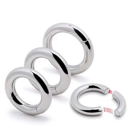 Metal Magnet Penis Ring Lock Sperm Male Chastity Adult Sex Toys Crusher Scrotum Dick Stretcher Cockring For Men Delay Time Tool 240312