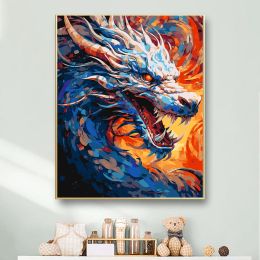 Number Painting by Numbers For Adult dragon Dropshipping Canvas Oil Home Decor