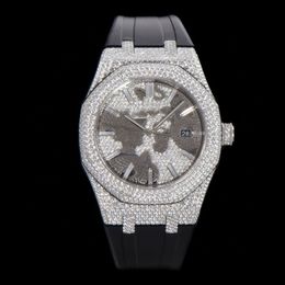 Handmade Diamond Watch Mens Automatic Mechanical Watches 41mm Sapphire Women Wristwatch Montre de Luxe