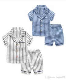 Children039s Pajamas Set 2019 New Boys Short Sleeve Pajamas Pants Children039s Wear Baby Baby Cotton Home Service Summer6951355