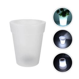 Planters Pot Flower Light Planter Flowerpot Led Solar Lamp Luminous Plant Creative Night Vase Illuminated Landscape Pots Waterproof