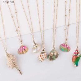 Pendant Necklaces 33 Styles Bohemia Conch Shells Necklace Sea Beach Shell Pendant Necklace For Women Summer Jewellery Party Gift JewelryL242313