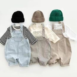 Комплект детской одежды, осенне-весенний детский комбинезон, джинсовый комбинезон для новорожденных, боди без рукавов для маленьких мальчиков и девочек 240307
