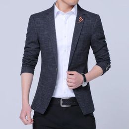 Men's Suits 2024- Solid Colour Gentleman Slim Trend Casual Blazer Stripes With British Style Youth Personality Fashion Handsome Suit