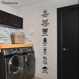 The rules of laundry decals laundry tag stickers pattern Wash Dry Fold Iron Laundry Room Vinyl Wall Quote Sticker Decal LY07 2012262l