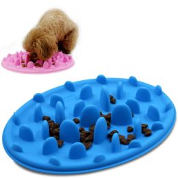 Feeding Pet Dog Feeding Food Dish Bowl Slow Feeder Puzzle AntiChoke Silicone Puppy Slow Eating Feeder Dish for Small Medium dogs Cats