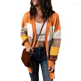 Women's T Shirts Autumn Long Sleeved Knitted Shirt Cover Meat Casual Versatile Coloured Cardigan Women