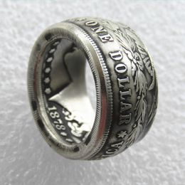 Selling Silver Plated Morgan Silver Dollar Coin Ring 'Heads' Handmade In Sizes 8-16 high quality261o