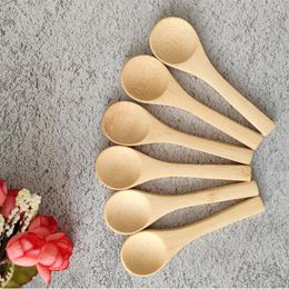 10x3cm Mini Tea Spoons Bamboo Tableware Condiment Coffee Dishes Spoons for Serving Cooking Tools Home Kitchen Utensils LX6390