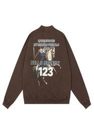 RRR123 Henry Collar Pullovers 123 Horse Print Man Sweatshirt Plus Size Women039s Vintage Sweater Men039s Hoodies Sweatshirts5909396