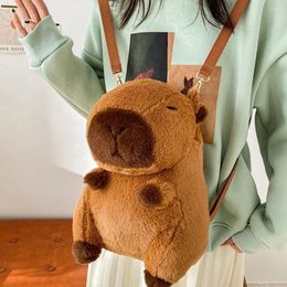 School Bags Capybara Plush Backpack Doll Bag Animals Cartoon Knapsack Large Capacity Students Outdoor
