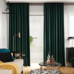 Curtains 2023 Nordic Velvet Curtains for Living Dining Room Bedroom Dark Green Velvet Curtains Curtains Solid Colour Curtains Window