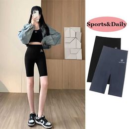 Women's Shorts Streetwear Seamless Biker Shorts Women Fitness Casual High Waist Fashion Summer Slim Knee-Length Bot Black Cycling ShortsL24313