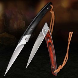 Camping Hunting Knives D2 Steel Folding Knife Outdoor Utility Survival Tactical Knife With High Hardness Japanese Kitchen Fruit Carving Knife 240315