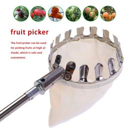 Baskets Telescopic Fruit Picker Pole With Bag Telescopic Fruit Catcher Picking Tool Garden Melon Fruits Catcher Basket Pole Stick