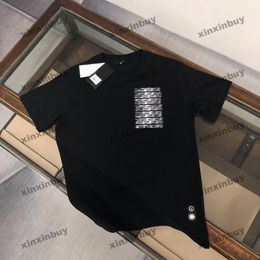 xinxinbuy Men designer Tee t shirt 2024 Italy roma Double letter gradient printing short sleeve cotton women gray black white blue XS-L
