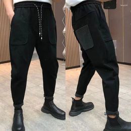 Men's Pants Autumn Winter Casual Woollen Sweatpants Fashion Black Japanese Jogging Cargo Men Streetwear Designer Trousers