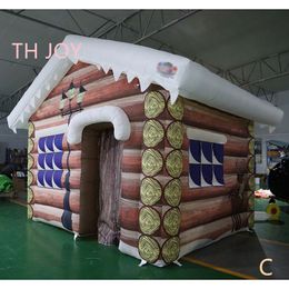 outdoor activities 6mLx4mWx3.5mH (20x13.2x11.5ft) newest outdoors Inflatable Christmas Santa house santa grotto cabin Christmas house for sale
