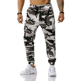 Outono primavera camuflagem joggers calças masculinas calças de carga multi-bolso moletom masculino hip hop calças casuais corredores masculino