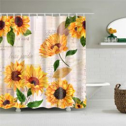 Cases Customized Suower Rose Shower Curtain for Bathroom 3d Printed Waterproof Polyester Modern Flower Bath Curtain Cortinas Bano