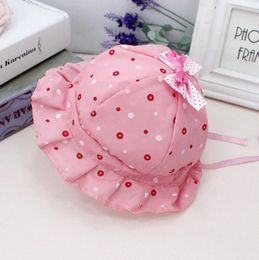 Newborn Baby Girls Kids Summer Princess Infant Dot Print Sun Cap Cotton Bucket Hat ZFUg5034865