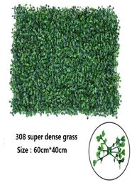 Super dense 308 grass wall 40cm60cm artificial flower wall green plastic grass mat wedding background road lead market decoration6902568