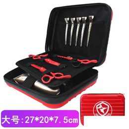 Hair Salon Tools Care Storage Box Special Bag For Red Hairdresser Portable Fashionable Durable Mtifunctional Scissors Tool Drop Delive Otwe2