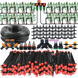 Kits 1/4inch Hose Drip Irrigation System Plant Garden Watering Kit 13cm Sprinklers Adjustable Drippers for Bonsai Flowers Vegetables