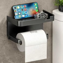 Toilet Paper Holders Large Toilet Paper Holder Wall-Mounted Paper Roll Holder With Storage Tray Toilet Organizer Phone Stand Bathroom Accessories 240314