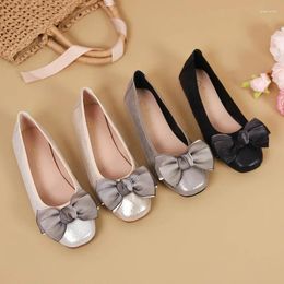 Casual Shoes Plus Size 33-43 Women Bowknot Slip On Flats Female Rubber Barefoot Mocasines Gold Silver Mom Office Lightweight