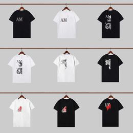 Amirir Shirt Tshirt Mens Designer t Shirts Short Sleeves T-shirt Crew Neck Quick Dry Cotton Blend Letter Print Casual Summer Clothes Tees Men Short Polos