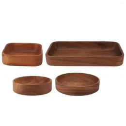 Plates Serving Bowl Lightweight Easy To Clean Portable Fruit Stylish Wood Versatile For Home