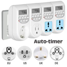 Timers 7 Day Heavy Duty Digital Programmable Timer 16 Programmes EU US UK DE Plug 24 Hour Cyclic Controller Switch Socket for Pump Garden