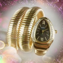 Oval Shape Women's Lovers Small Dial Watch Top Brand Luxury Waterproof Quartz Movement Military Clock Bee Snake Diamonds Ring Chain Bracelet Wristwatch Gifts