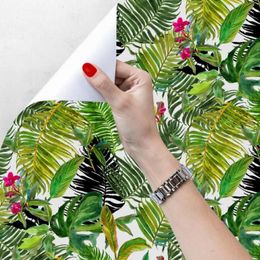 LUKCYYJ Peel and Stick Wallpaper Tropical Jungle Self-adhesive Wall Sticker living Room Bedroom Waterproof Removable Wallpaper211O