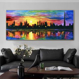 LNIFE Painting Colourful Oil Painting Printed On Canvas Abstract Wall Art For Living Room Modern Home Decor Landscape Pictures244o