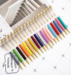 21 colors 142x10cm whole metal ballpoint pen handmade diy heartshaped empty tube ballpoint pen creative gift rotating metal7550326