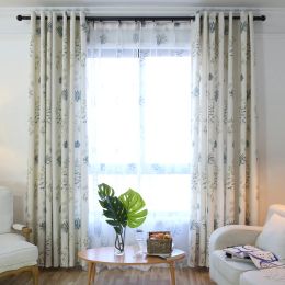 Curtains Fancy Printing Window Curtains Printed Linen Curtains for Bedroom Living Room Sheer Voile Curtains Window Drapes Customize