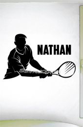 Stickers Tennis Player Silhouette Sport Cool Wall Sticker tennis theme customized personal name Art Decor Vinyl Wall Decal Murals EA660