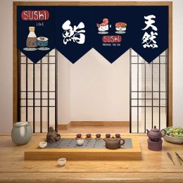 Curtains Japanese Noren Hanging Short Curtain Sushi Shop Kitchen Partition Halfcurtain Triangle Flag Curtains Restaurant Decoration