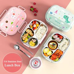 1550ML 316 Stainless Steel Thermal Bento Lunch Box Bag Compartment Microwave Lunch Container Kid Adult Leak-Proof Food Storage 240304