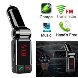 BC06 Bluetooth Car Kit Wireless FM Transmitter MP3 Player Hands USB charger with double USB charging 5V2A LCD U disk5679178