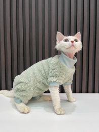 Clothing Luxury Warm Cat Cloths Sphynx Sweatershirt Devon Rex Coat Turtleneck Undershirt for Sphynx Cat Cotton Pet Undercoat for Kitten
