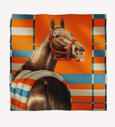 Designer Silk Scarf Head scarf for Women men Horse Print Designer headband Long Handle Bag Scarves Shoulder Head scarfs Square Hand rolled twill silk 4 season 90cm