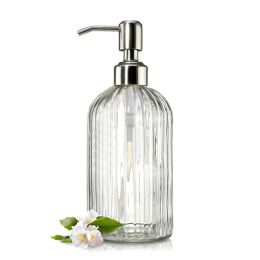 Dispensers Liquid Soap ShampooLotion Shower Gel Clear Glass Empty Pump Bottle Container Bathroom Portable Soap Dispensers Subbottle 594C