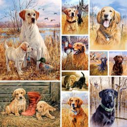 Number Animal Dog Labrador Painting By Numbers Kit Acrylic Paints 50*70 Paiting By Numbers Wall Decoration Crafts For Adults Handicraft