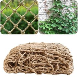 Netting Plant Support Netting, 3mm Natural Jute Rope Plant Climbing Garden Netting Trellis for Climbing Plants Bean Fruits Retro