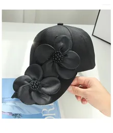 Ball Caps 202403-shi Ins Fashion Original Design Soft Cotton Big Flower Daily Travel Lady Shade Baseball Hat Women Leisure Visors Cap