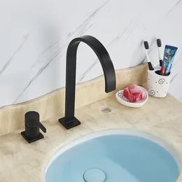 Bathroom Sink Faucets Vidric Luxurious Matte Black Basin Faucet Brass Deck Mounted Brushed Gold Mixer Taps Short And Cold Tap